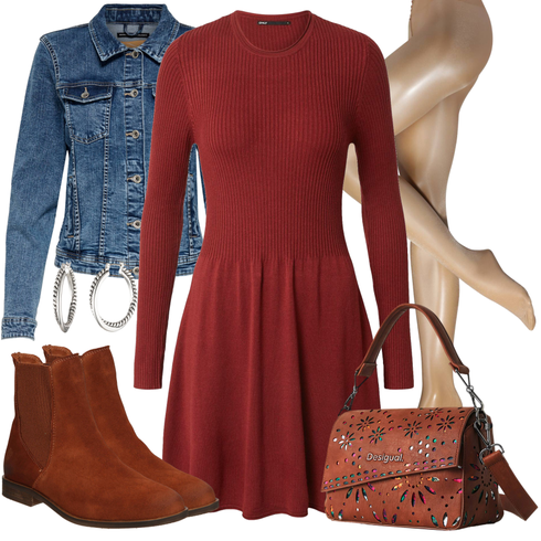 Orange/Braun/Rot Chelsea Boot/Flache Stiefelette Apple of Eden kombinieren
