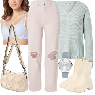 Herbst Outfits mit Wide Leg Jean Tally Weijl "Modische Kombination mit Mom Jeans"