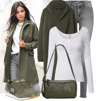 Kombinacije od trapera sa Bijela/Krem/Siva/Ljubičasta Majica I Top Veći Broj/Bluza Veći Broj Pieces "Praktičan look"