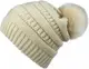 ASTRADAVI Pom Beanie Hat - Muts - Dames Pompon Muts - Warme Winter Mutsen - Skimutsen - Beige
