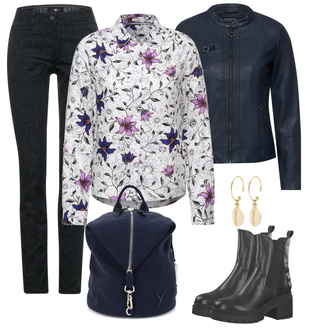 Winter Outfits mit Grau Bluse & Tunika Bluse CECIL "Outfit Für Den Winter"
