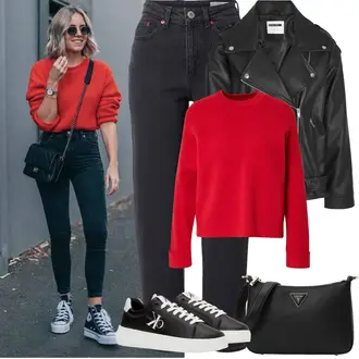 Outfit mit DunkelBlau/Lila/Rosa/Blau Mom Jean/Damen 7/8-Länge Jeans/Sportschuhe/Dad Jeans/High Waist Jeans/Formelles Hemd/Tapered-Jeans/Thermojeans/Wide Leg Jean/Winterjacke VERO MODA "Frühling outfit"