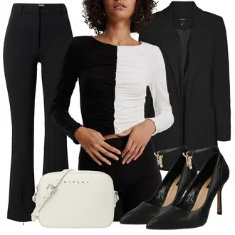 Elegante Outfits Große Größen mit Schwarz Mantel/Longblazer/Boyfriend Blazer/Oversize Blazer/Lederjacke für Männer VERO MODA "Eleganter Look"