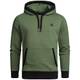 Amaci&Sons Herren Basic Kapuzenpullover Sweatjacke Pullover Hoodie Sweatshirt 4051 Grün/Schwarz M