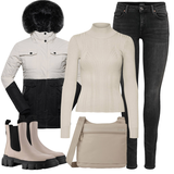 Hnědé Gumové Kotníkové Boty Pravá Kůže Outfity image
