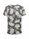 JACK & JONES Shirt ''''JORVOLE TEE SS CREW NECK'''' dunkelblau / gelb
