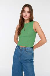 enski crop top Crew Neck