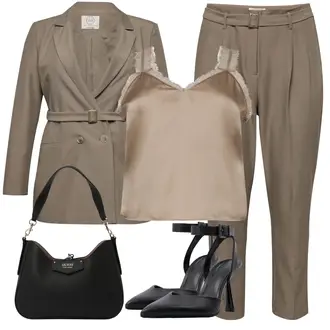 Mit Gürtel Outfit mit Braun/Khaki/Grau/Beige Mantel/Trachtenblazer/Blazerjacke/Boyfriend Blazer/Cargoblazer/Lässiger Blazer/Lederjacke/Zweireiher Blazer/Eleganter Blazer/Longblazer/Oversize Blazer/Lederjacke für Männer guido maria kretschmer curvy "Große Größen Outfits fürs Büro"