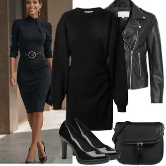 Outfit sa Crna/Smeđa Salonka Platformska Pumpa/Udobna pumpa/Pumpica S Visokim Prednjim Dijelom/Salonka Na Visoku Petu/Poslovna Obuća Tamaris "Proljetni Outfit"