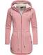 Ragwear Damen Übergangsjacke Sweat Mantel Halina Long B Rosa Gr. M
