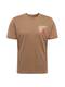 HUGO Shirt ''''Dulip'''' weiß / rot / dunkelbraun