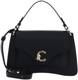 COCCINELLE Leren Schoudertas Handtas C-Me Grained Leather Handbag Noir Zwart