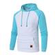YuKaiChen Pullover Herren Arbeitspullover Waffel-Stoff Fleece Hooded Sweat Sweatshirt Weiß/Himmelblau L