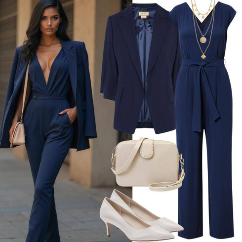 Comment poter Doré Accessoire Collier/Chaîne Fine/Collier/Bracelet ELLI PREMIUM avec Bleu foncé/Bleu Combinaison d'Été/Combishort temu