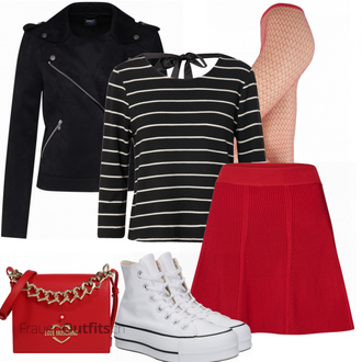 Outfit mit Grau/Weiß Sneaker Converse "Only jacke"