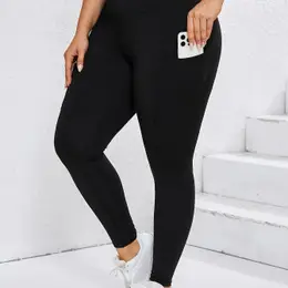 Women's Plus Size High-waist Leggings With - Stretchy, Fit For Yoga & Casual Wear