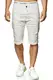 Indicode Herren Leon Shorts aus 98% Baumwolle   Bermuda Denim Sommershorts für Männer Offwhite M