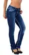 ESRA Damen Jeans Jeanshose Damen Hose Straight Leg Dicke Naht Jeanshosen Damenjeans bis große Größen J755