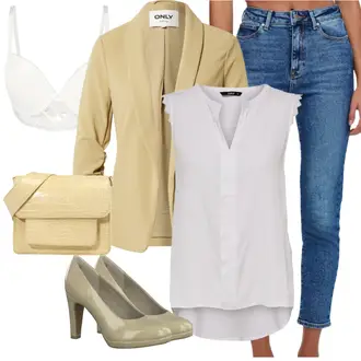 Outfit mit Grün High Heel/Sportschuh/Ledermantel MARCO TOZZI "Casual Business Outfit"