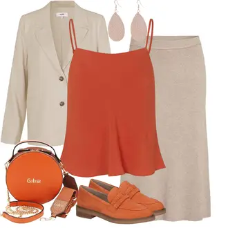 Casual outfits met oranje/bruin/rood Mouwloze top/Topje met spaghettibandjes modstrom "Modieuze zomerlook"