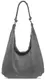 Caspar TL617 große Damen Vintage Veloursleder Tasche (dunkelgrau)