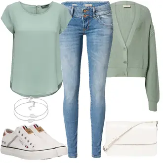 Outfit s Světle modrá/Světle Zelená/Zelená/Tyrkysový Tričko & Top Móda Pro Plnoštíhlé/Halenka Móda Pro Plnoštíhlou/Halenka a Tunika Tunika Only "Cool vzhled na jaro"