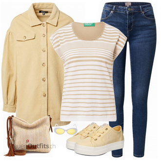Outfit mit Grau/Beige Sneaker GANT "Toller Look für die Freizeit"