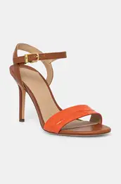 Usnjeni sandali Lauren Ralph Lauren Gwen oranna barva, 802962183001