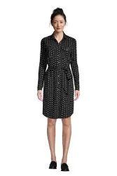 Gemustertes Blusenkleid im Baumwoll-Modalmix, Damen, Gre: XS Normal, Schwarz, by Lands'''' End