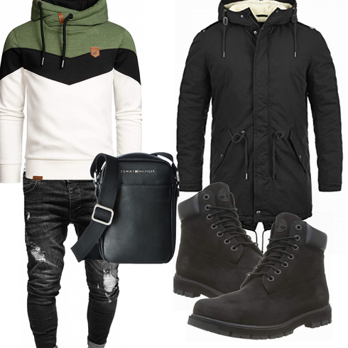 Blau Jacke Winter Parka !Solid kombinieren