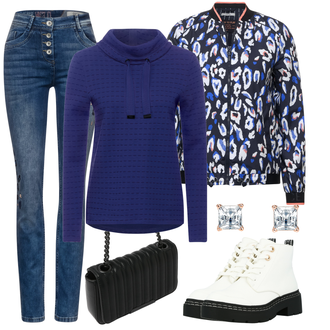 Outfit mit Schwarz Schuh Stiefel river island "Winterliches Freizeit Outfit"