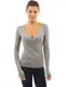 PattyBoutik Damen V-Ausschnitt Strickjacke Faux Wrap Style (grau meliert M 40)