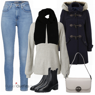 Outfit mit Schwarz Schal american vintage "Tolles Freizeitoutfit"