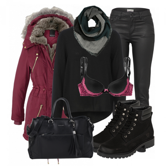 Winter Outfits mit Schwarz Jeans ESPRIT "ComfyandWarm"