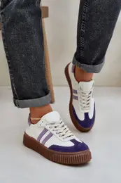 N1068 Leather Low Sneakers Women On Platform White