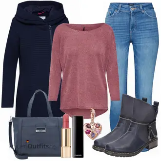 Outfit mit Dunkelrot/Rosa/Lila/Bordeaux 3/4 Bluse/Klassische Tunika/Elegante Tunika/ausgefallene tunika/Festliche Tunika/Lederjacke/Tuniken-Shirt/Bluse Große Größe/Tunika Only "ONLY Pullover"