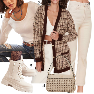 Chic Outfit sa Bež/Kaki Dad Traperice/Muška Kožna Jakna/High Waist Traperice/Skraćene Traperice/Traperice s Prorezom/Culotte Traperice Trendyol "Jesenski outfiti"Look: Boja, Rap, Chic