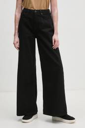 Kavbojke WIDE LEG JEANS UHW enske, rna barva, PL204740XH6
