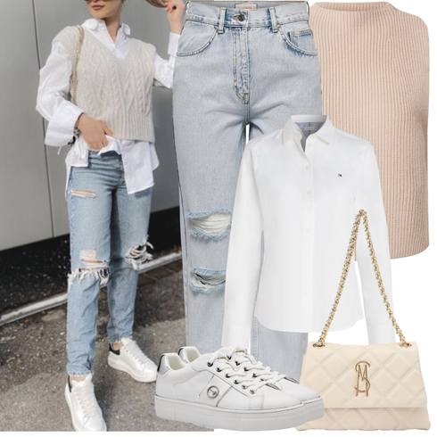 Kombinirajte Zlatni/Bež/Bijela/Crvena Torba za pisma/Torba Za Preko Ramena/Mala Torbica/baguette vrećica/Torba Za Vjenčanje Steve Madden s Bež/Smeđa/Ljubičasta/Kaki/Pink Džemper Prsluk Moderna džemper-vesta/Pulover Od Finog Pletiva/Vuneni Prsluk Edited