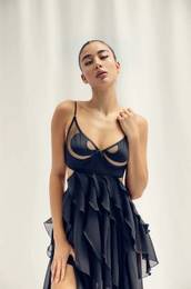 Obleka HEARTLESS DRESS rna barva, GSQ-69-311