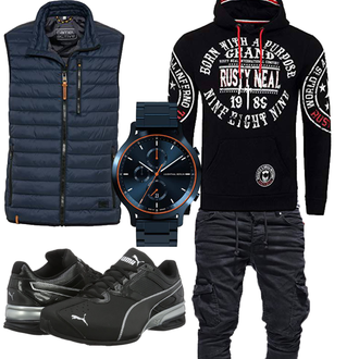 Geburtstag Outfit mit Schwarz/Dunkelblau/Rot/Rosa/Dunkelrot/Beige Sport Sweatshirt/Ausgefallener Hoodie/Unisex Hoodie/Strick Hoodie/Hoodie/Vintage Hoodie/Sport Hoodie Rusty Neal "Cooles Outfit"Look: Wasen, Pop Konzert, Schule, Strandtag, 18 Geburtstag, Taufe, Geburtstag