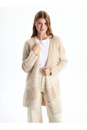 Women's Shawl Collar Color Block Long Sleeve Knitwear Cardigan