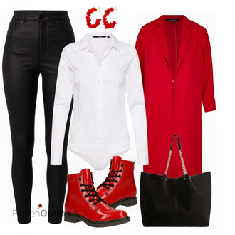 Outfit mit Rot Stiefel Tom Tailor "Schickes Herbst Outfit"