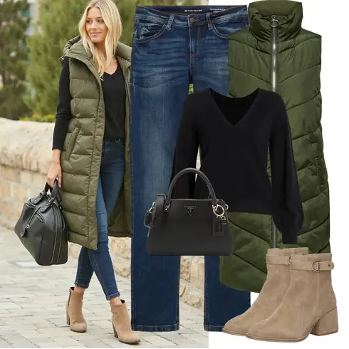 Comment poter Vert foncé Robe Grande Taille/Parka grande taille JdY avec Vert foncé Robe Grande Taille/Manteau Parka grande taille JdY