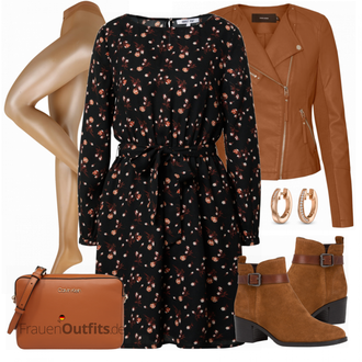 Outfit mit Braun Lederjacke VERO MODA "Frühlings Outfit"