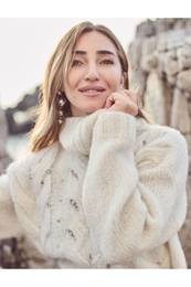 X ahika Ercmen - Half Turtleneck Beaded Sweater
