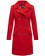 Marikoo Damen Mantel Trenchcoat Wintermantel Übergangs Jacke Parka Lang B820 [B820-Nanak-Rot-Gr.M]