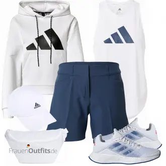 Outfit mit Weiß Hut Adidas Performance "Trendiges Sport Outfit"
