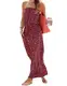 SEBOWEL Damen Maxikleid Sommer Boho Kleider Lang Bandeau Ärmelloses Sommerkleid Strandkleider Elegante Freizeitkleid CocktailKleider Abendkleid (M, Rot)