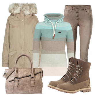 Outfit mit Braun Stiefel Timberland "Colours"